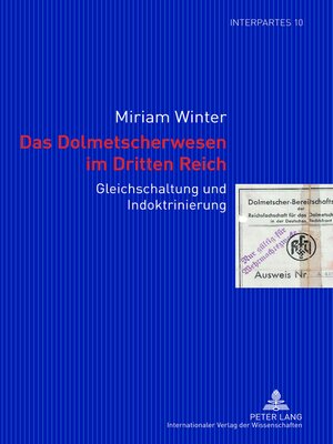 cover image of Das Dolmetscherwesen im Dritten Reich